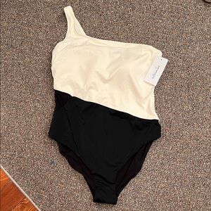 Swimsuits For All Elegant Black and Cream Swimwear